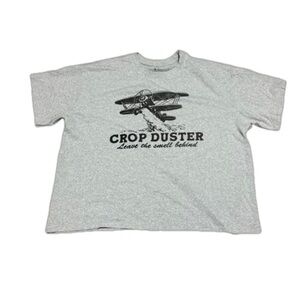 Brisco Brands Crop Duster Leave The Smell Behind Airplane Box Crop Top Women XL